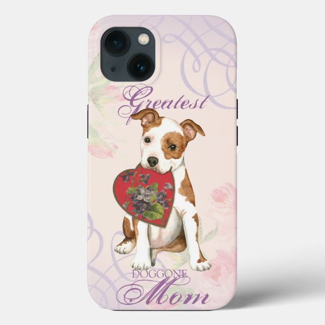 Am Staff Heart Mum Case-Mate iPhone Case (Back)