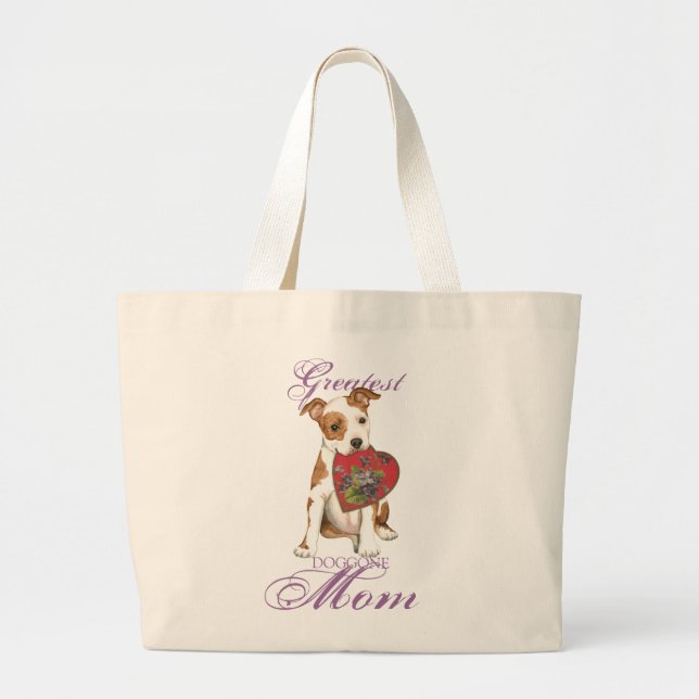 Am Staff Heart Mum Large Tote Bag (Front)