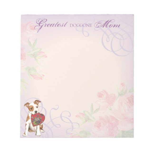 Am Staff Heart Mum Notepad (Front)