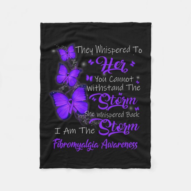 Am The Storm Fibromyalgia Awareness  Fleece Blanket (Front)