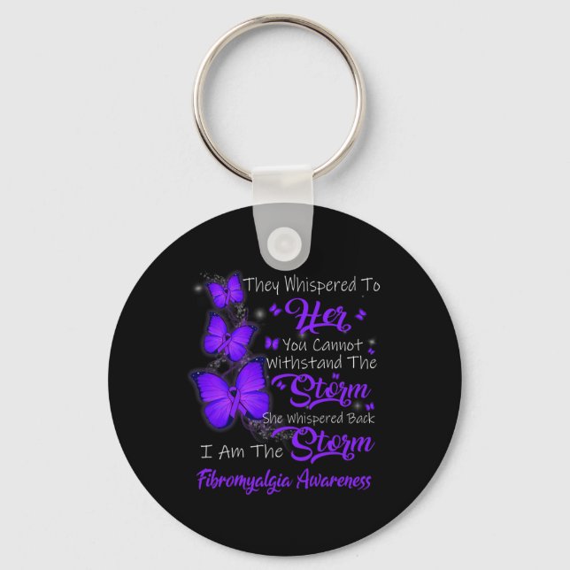 Am The Storm Fibromyalgia Awareness  Key Ring (Front)