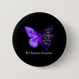 Am The Storm Rett Syndrome Awareness Butterfly  6 Cm Round Badge
