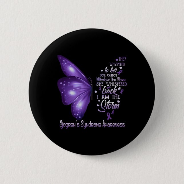 Am The Storm Sjogren's Syndrome Awareness Butterfl 6 Cm Round Badge (Front)