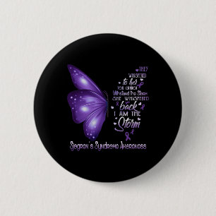 Am The Storm Sjogren's Syndrome Awareness Butterfl 6 Cm Round Badge