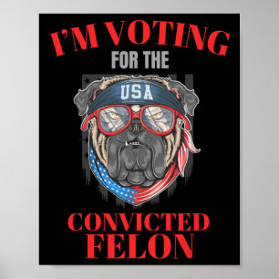 Am Voting For The Convicted Felon Funny Pro Trump Poster