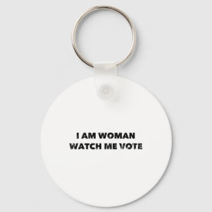 Am Woman Watch Me Vote Vintage Distressed Key Ring