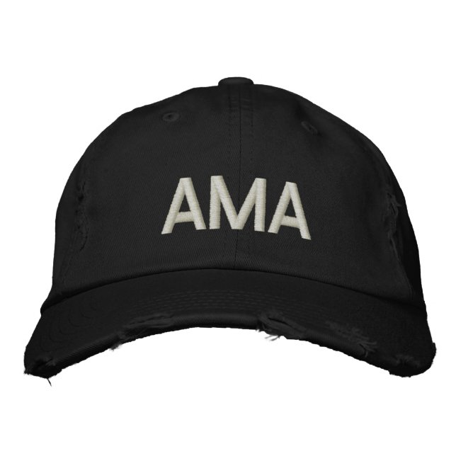 AMA (INITIALS) EMBROIDERED CUSTOMIZE HAT (Front)