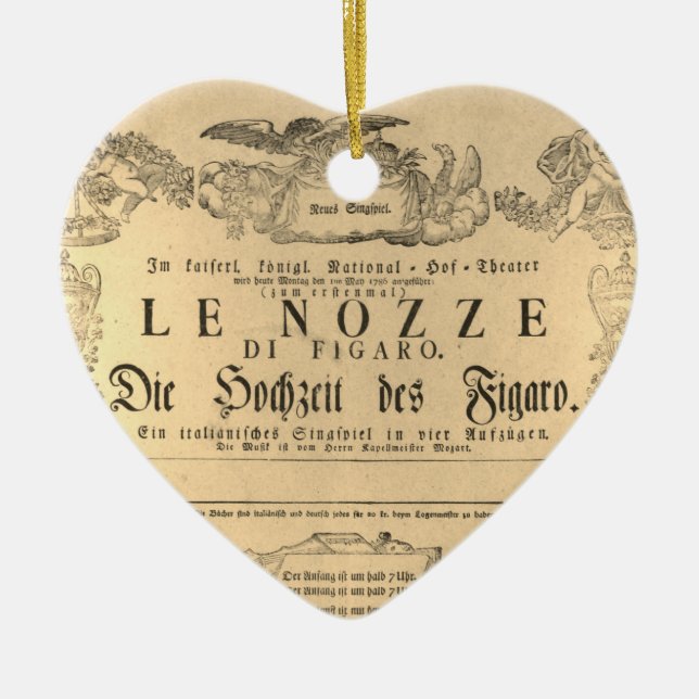 Amadeus Mozart Oper Le nozze di Figaro shabby Ceramic Tree Decoration (Front)