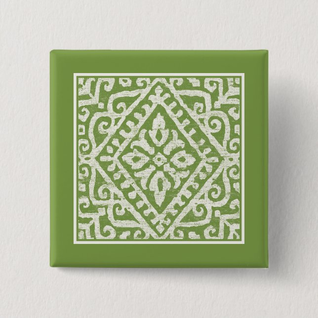 Amadora Green Pattern 15 Cm Square Badge (Front)