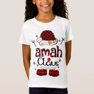 Amah Claus Red Plaid - Grandma Gift T-Shirt