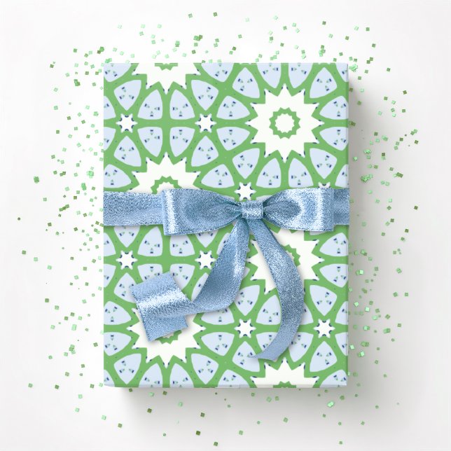 Amal Star Lattice in Slate and Green Wrapping Paper (Creator Uploaded)