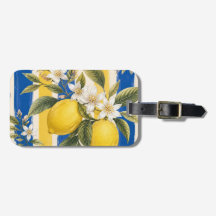 Amalfi Cabana Luxury Beach Towel | Blue & Lemon It