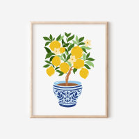 Amalfi Chinoiserie Ginger Jar Lemon Branch Art