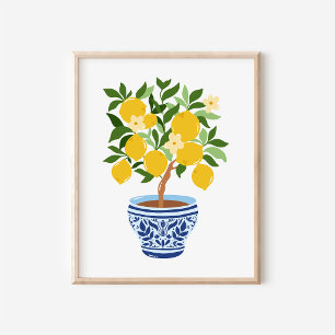 Amalfi Chinoiserie Ginger Jar Lemon Branch Art Poster