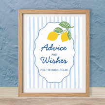 Amalfi Coast Advice & Wishes Lemon Bridal Shower