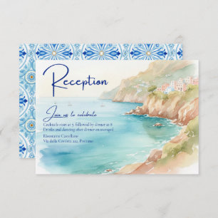 Amalfi Coast Amore   Italy Sea Wedding Reception Enclosure Card