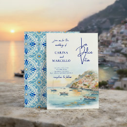 Amalfi Coast Amore | La Dolce Vita Sunset Wedding Invitation