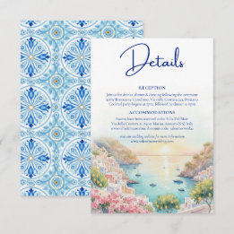 Amalfi Coast Amore Watercolor Wedding Details  Enclosure Card