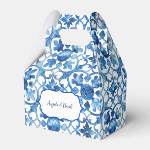 Amalfi Coast Blue White Tiles Italy Favour Box
