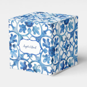 Amalfi Coast Blue White Tiles Italy Favour Box