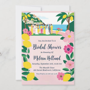 amalfi coast bridal shower invitations