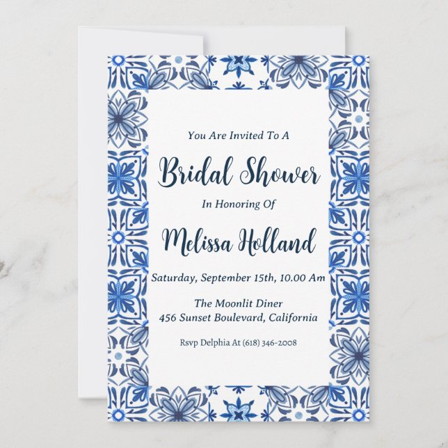 amalfi coast bridal shower invitations (Front)