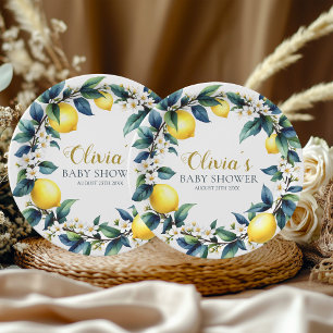 Amalfi Coast Ciao Baby Paper Plates   Lemon Wreath