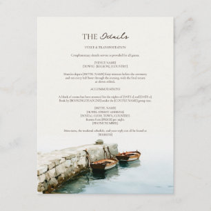 Amalfi Coast Fishing Boat Jetty Wedding Details Enclosure Card