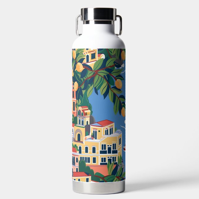 Amalfi Coast: Iconic European Destinations Water Bottle (Front)