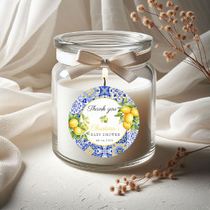 Amalfi Coast Italian Baby Shower favour Classic Round Sticker