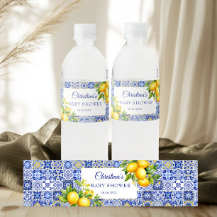 Amalfi Coast Italian Baby Shower Water Bottle Label