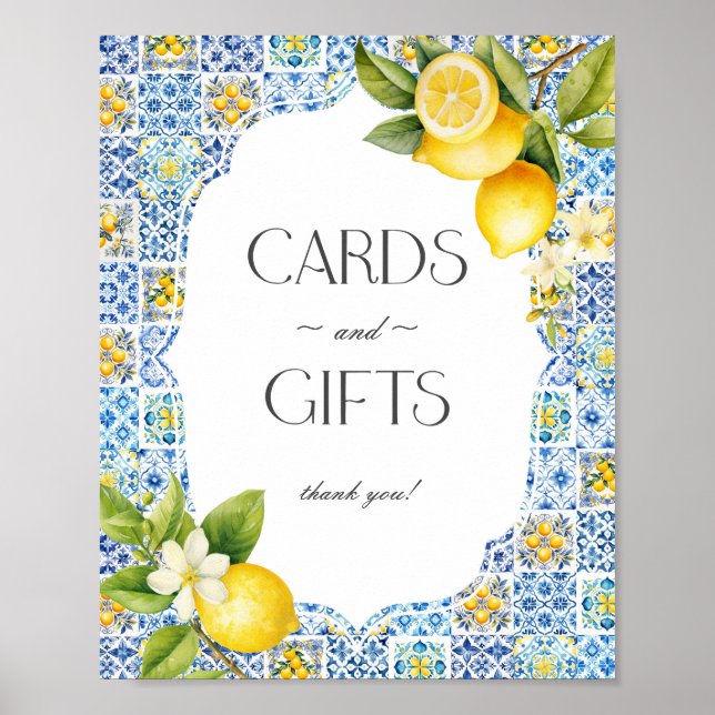 Amalfi Coast Italian Beach Cards and Gifts Sign (Front)