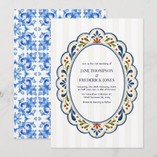 Amalfi Coast Italian Ceramic Mediterranean Wedding Invitation