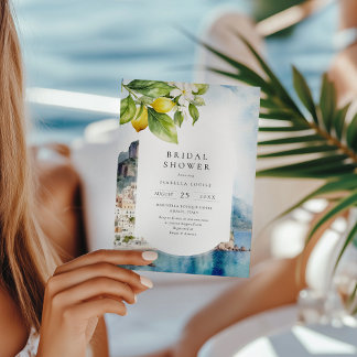 Amalfi Coast Italian Lemon Bridal Shower Invitation