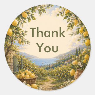 Amalfi Coast   Italian Lemon Mediterranean  Classic Round Sticker