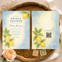 Amalfi Coast Italian Lemon QR Code Bridal Shower