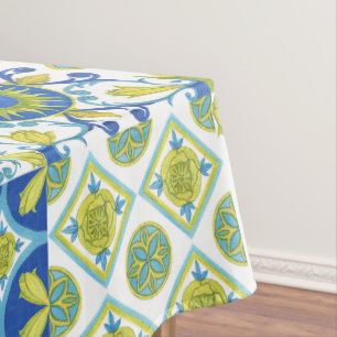 Amalfi Coast Italian Majolica Ceramic Mosaic Tablecloth