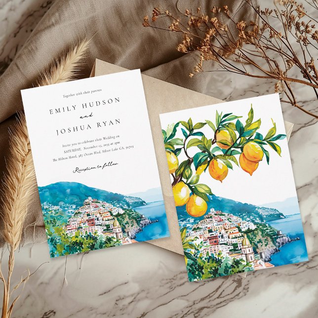 Amalfi Coast Italian Wedding Invitation (Creator Uploaded)