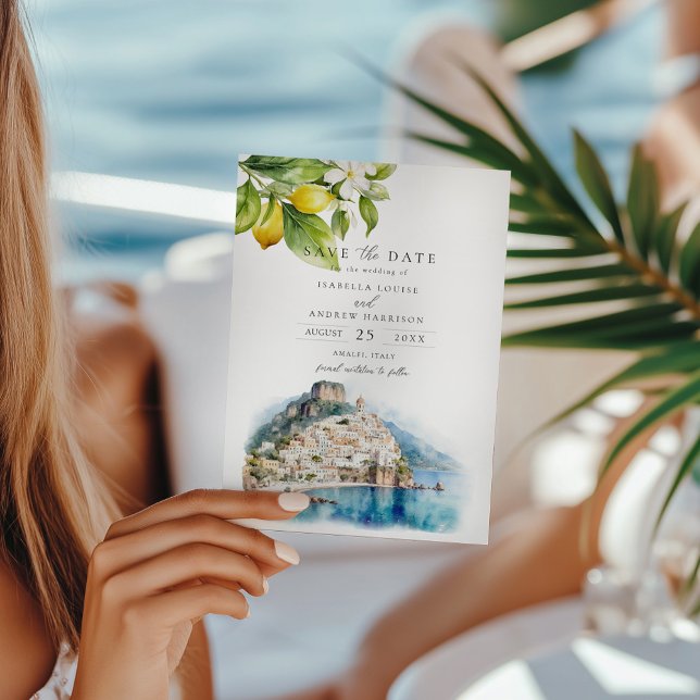 Amalfi Coast Italian Wedding Save The Date Invitation (Creator Uploaded)