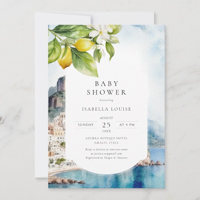 Amalfi Coast ItalianLemon Baby Shower Invitation (Front)