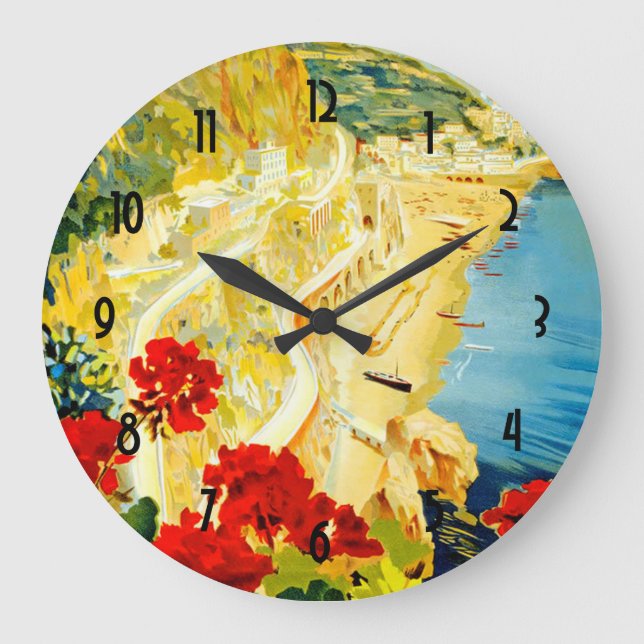 Amalfi Coast, Italy Large Clock (Front)