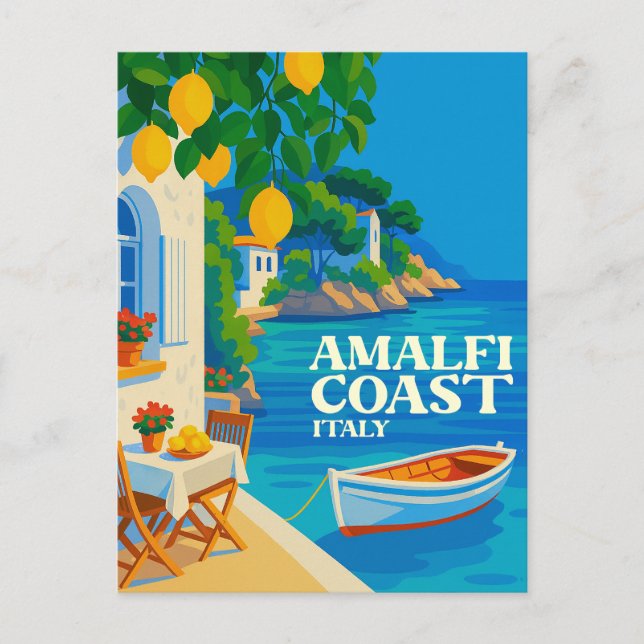 Amalfi Coast Italy Lemon Tree Vintage Travel Postcard (Front)