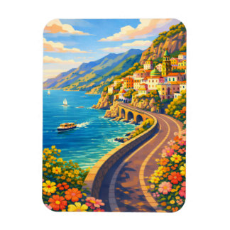 Amalfi Coast Italy Riviera Vintage Travel Magnet