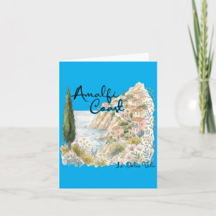 Amalfi Coast Italy Scenic Floral Vintage Italy Card