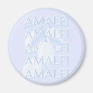 Amalfi Coast, Italy, Travel Art, Preppy, Blue Magnet