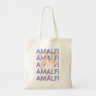 Amalfi Coast, Italy Travel Art, Preppy, Orange Tote Bag