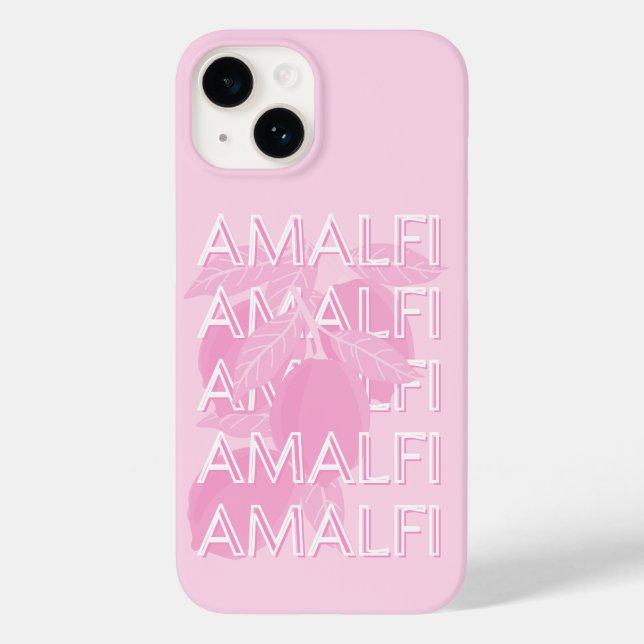 Amalfi Coast, Italy, Travel Art, Preppy, Pink Case-Mate iPhone Case (Back)