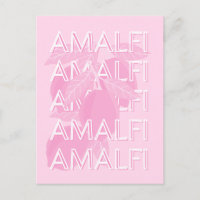 Amalfi Coast, Italy, Travel Art, Preppy, Pink