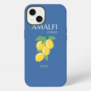 Amalfi Coast, Italy, Travel Art, Retro, Blue iPhone 13 Case