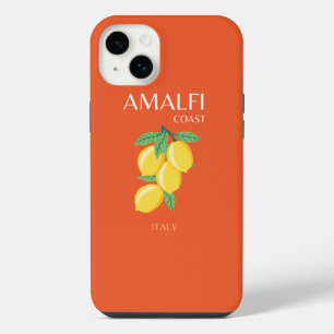 Amalfi Coast, Italy, Travel Art, Retro, Orange iPhone 14 Plus Case